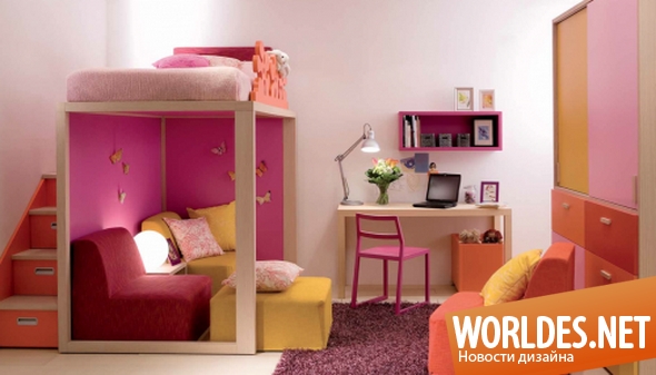 дизайн мебели, мебель, мебель для детской комнаты, детская мебель, современная детская мебель, яркая мебель для детских комнат, красивая мебель для детских комнат